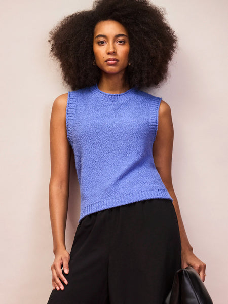 Blue Textured Knit Tank Top – Ro&Zo