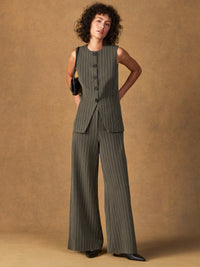 Olive Pinstripe Tailored Trouser