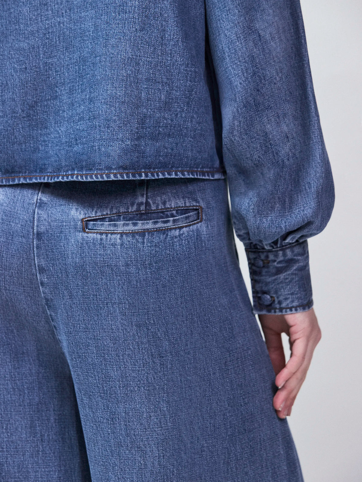 Blue Lyocell Denim Tailored Jeans