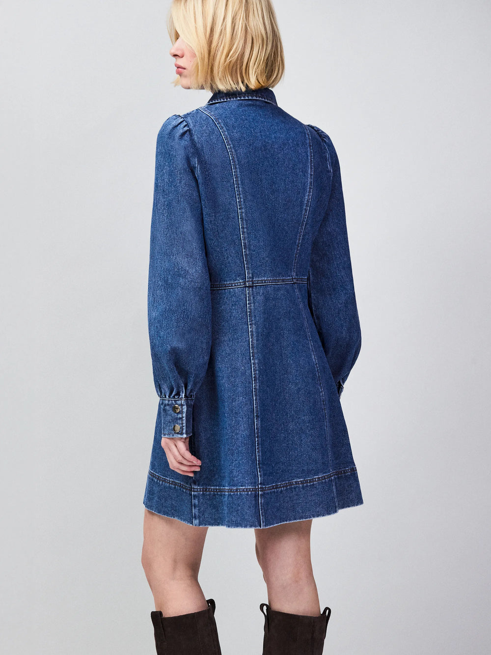 ro&zo denim dress Blue V-Neck Denim Maxi Dress Ro&Zo