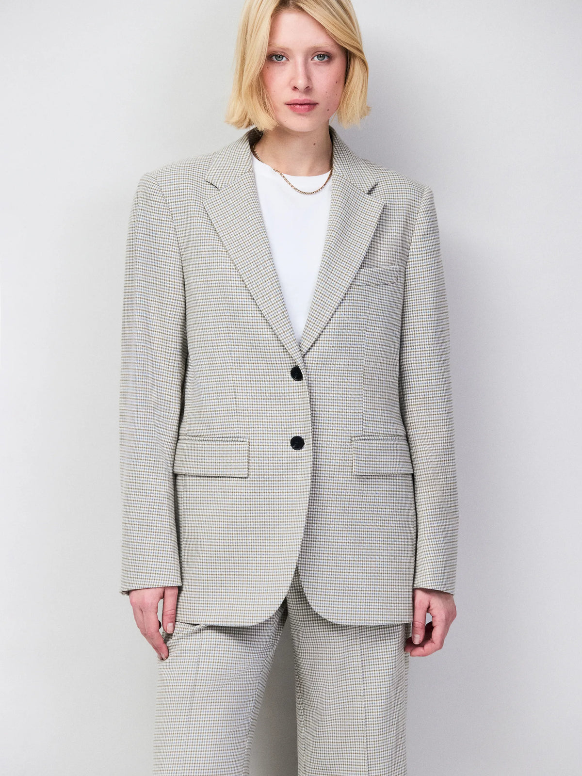 Neutral Check Oversized Blazer