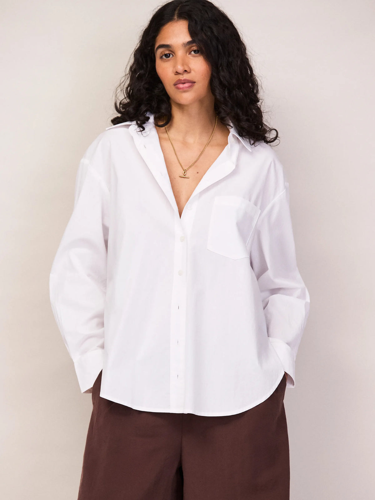 White Cutwork Embroidered Back Shirt