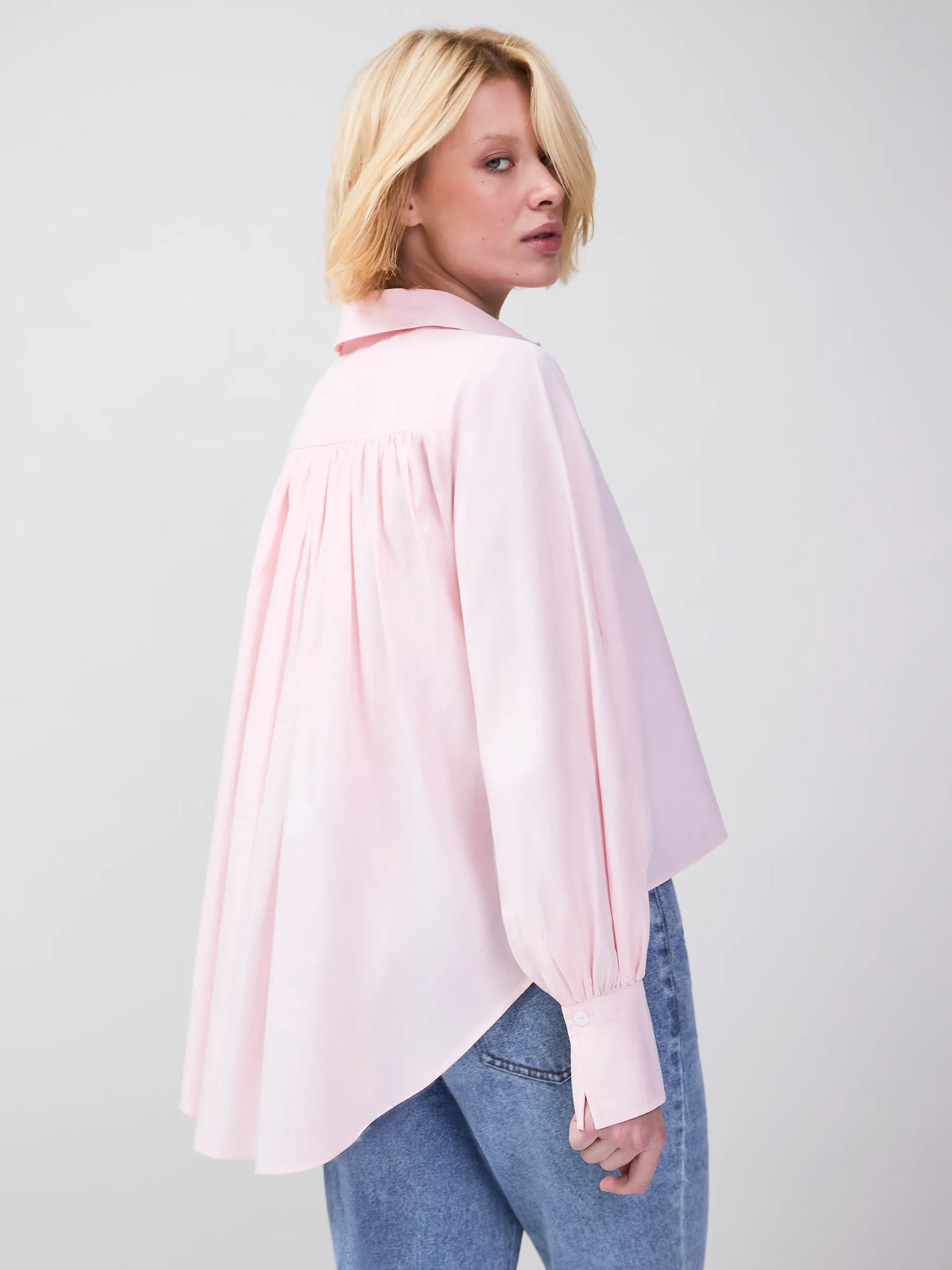 Petite Pink Hi-Lo Hem Shirt