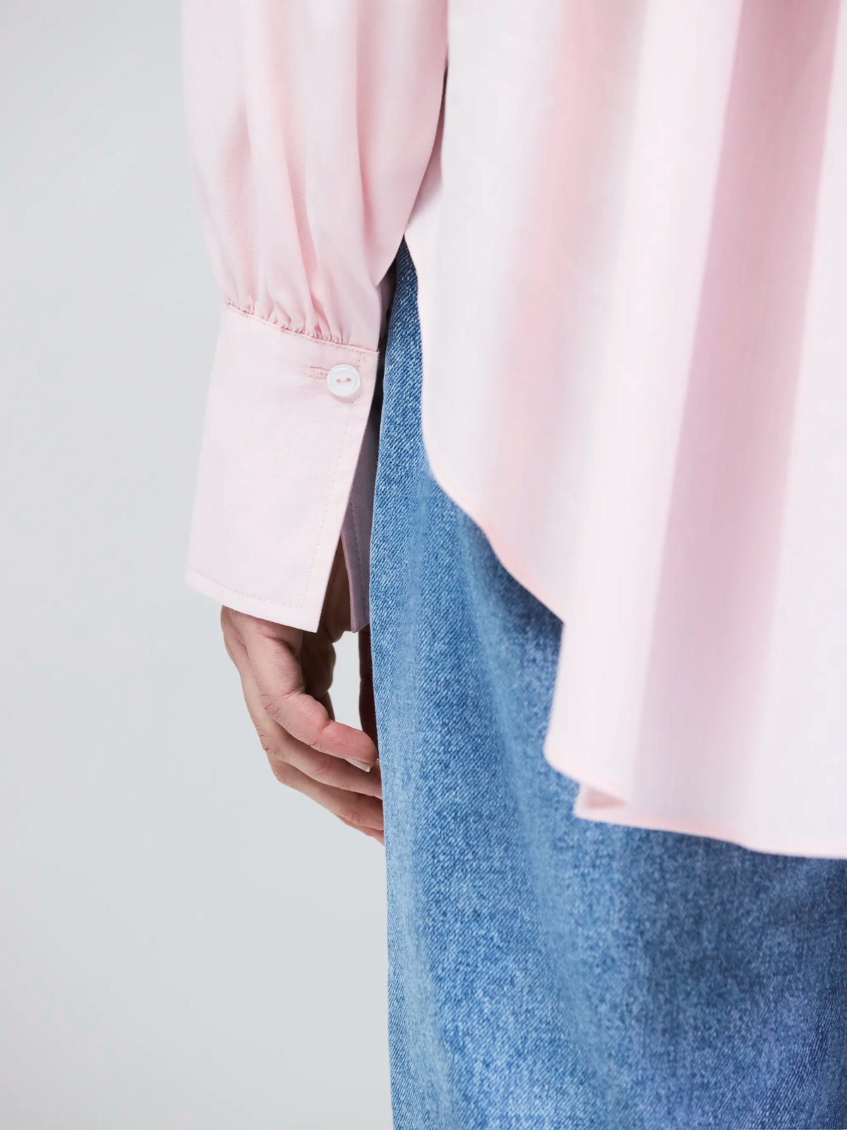 Petite Pink Hi-Lo Hem Shirt