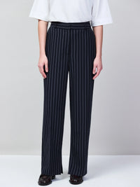 Navy Pinstripe Tailored Trousers