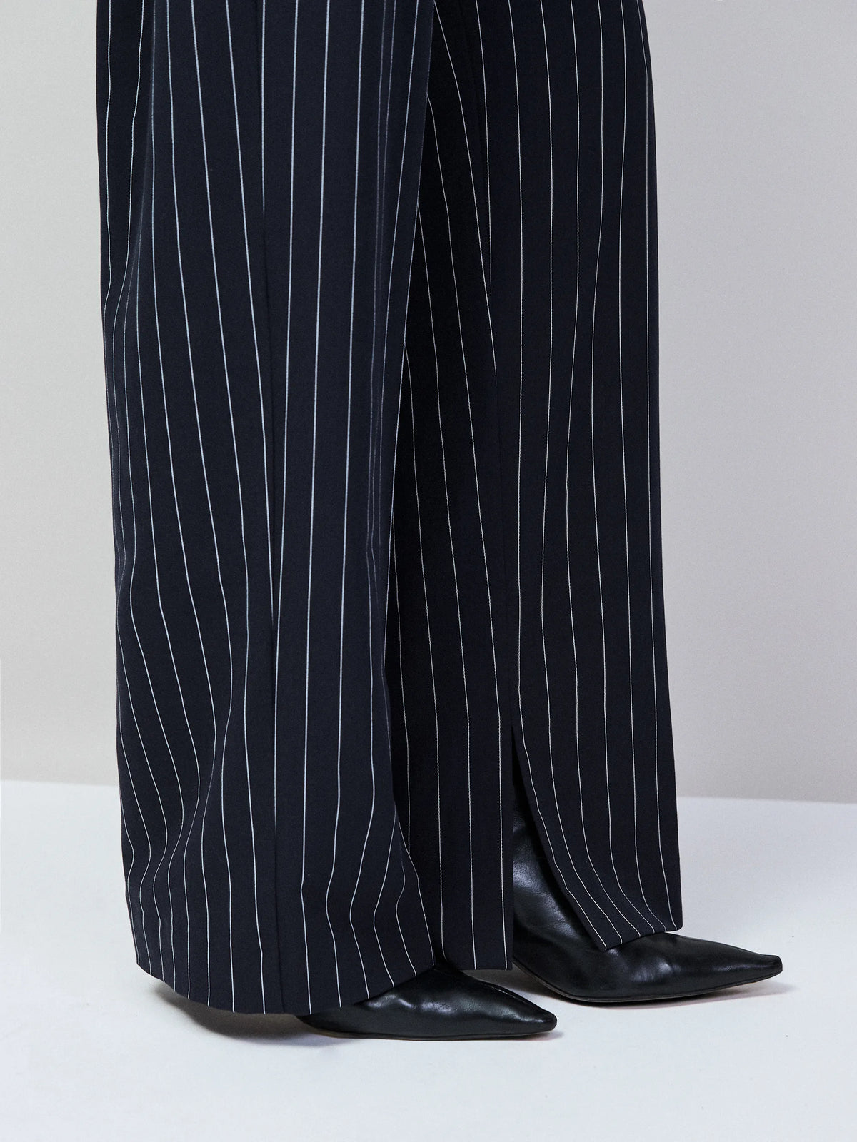 Petite Navy Pinstripe Tailored Trousers