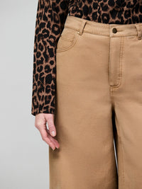 Petite Camel Wide Leg Jeans