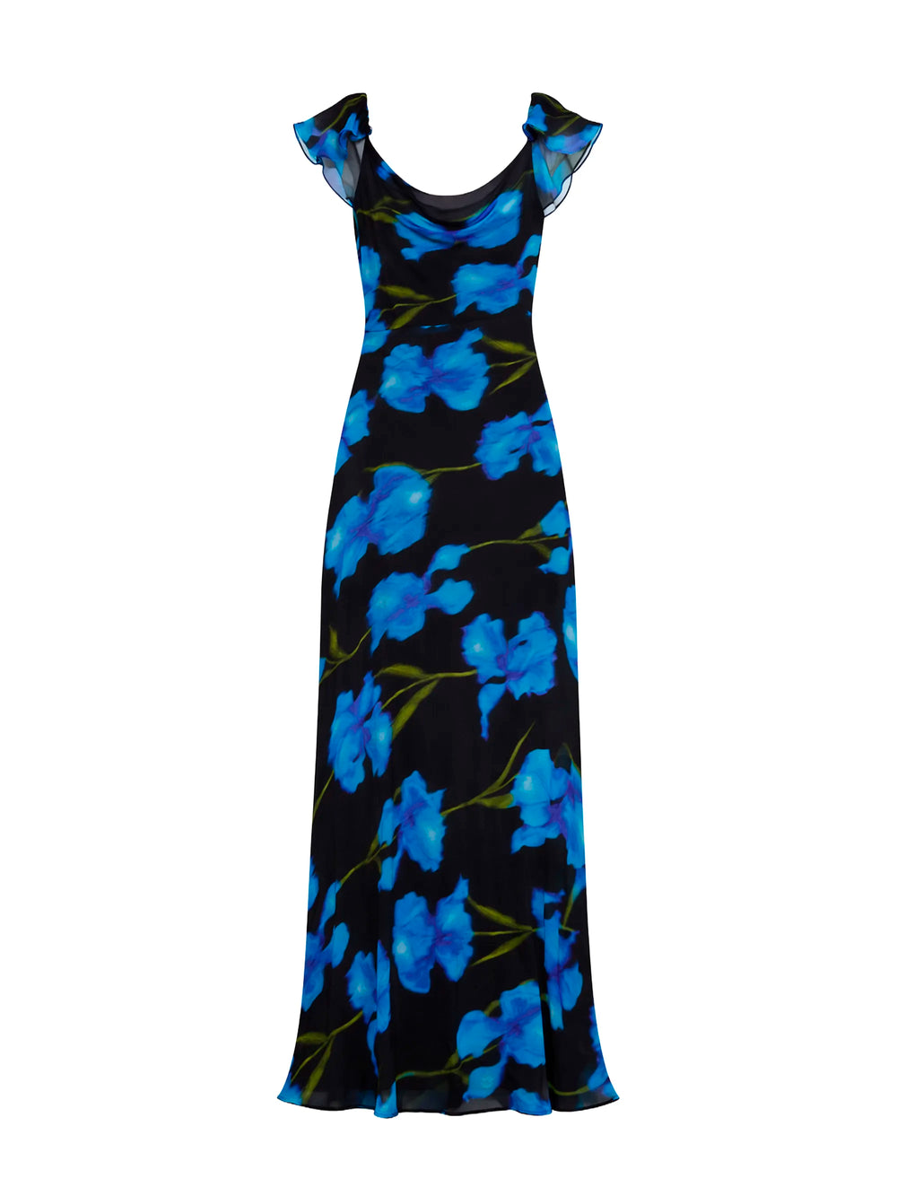 Petite Imola Blue Floral Cowl Neck Maxi Dress Ro&Zo Petite Imola Blue Floral Cowl Neck Maxi Dress Ro&Zo