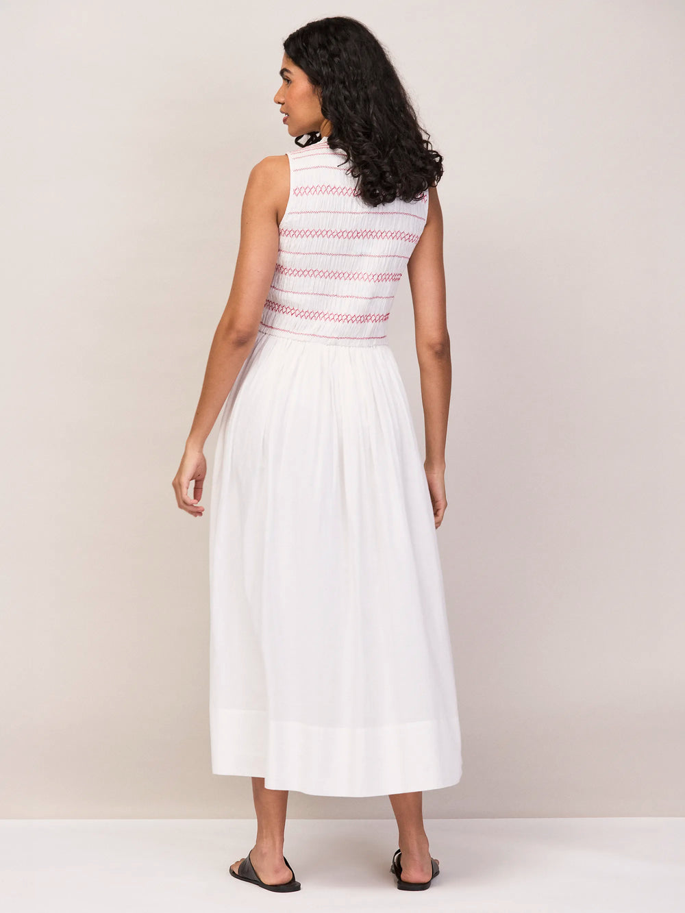 Petite White Cotton Voile Shirred Bodice Dress – Ro&Zo