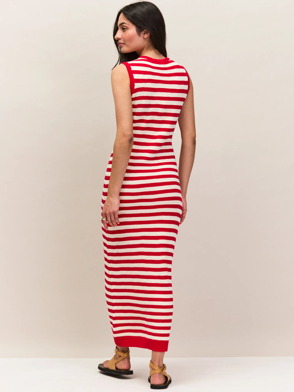Petite Red Stripe Knit Midi Dress Ro&Zo Petite Red Stripe Knit Midi Dress Ro&Zo