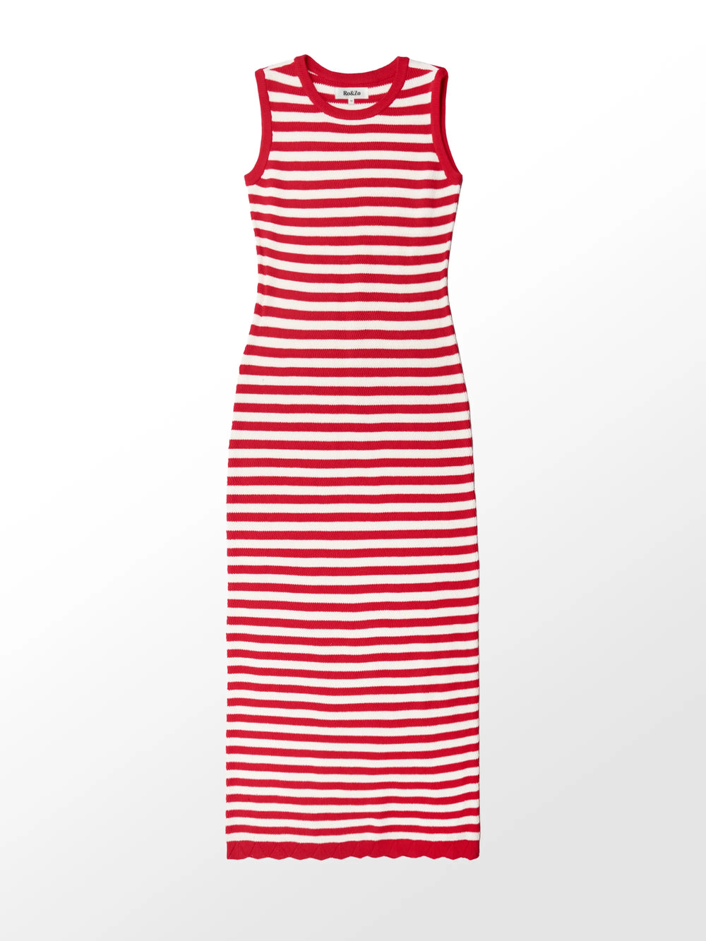 Petite Red Stripe Knit Midi Dress Ro&Zo Petite Red Stripe Knit Midi Dress Ro&Zo