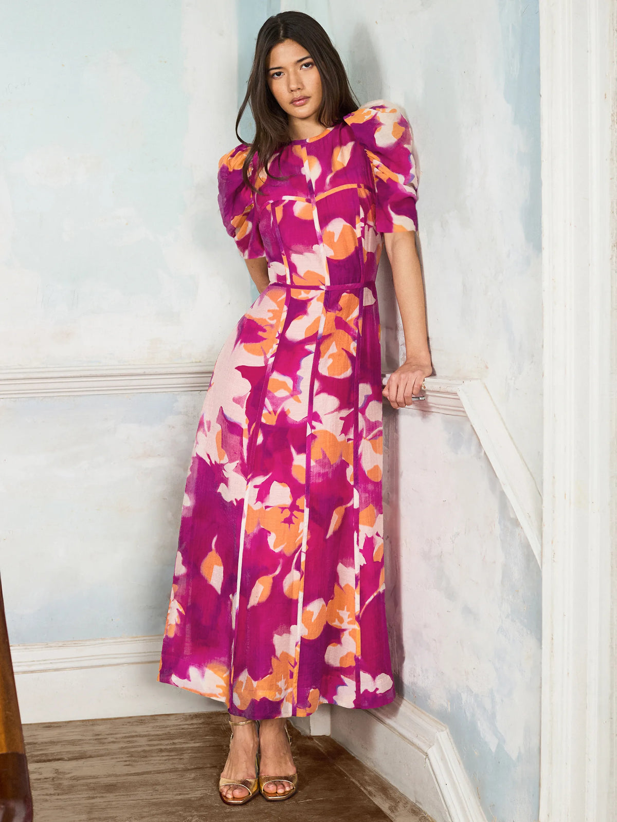 Petite Niamh Pink Binding Detail Occasion Dress