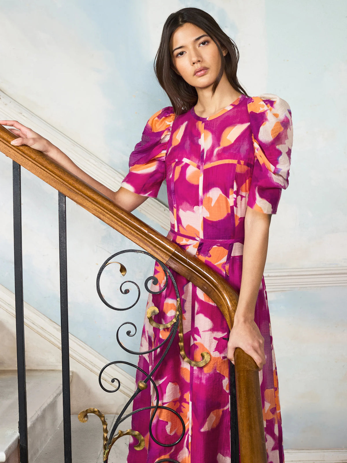 Petite Niamh Pink Binding Detail Occasion Dress