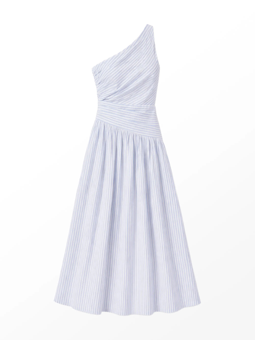 Blue And White Stripe Cotton One Shoulder Dress – Ro&Zo Blue And White Stripe Cotton One Shoulder Dress – Ro&Zo
