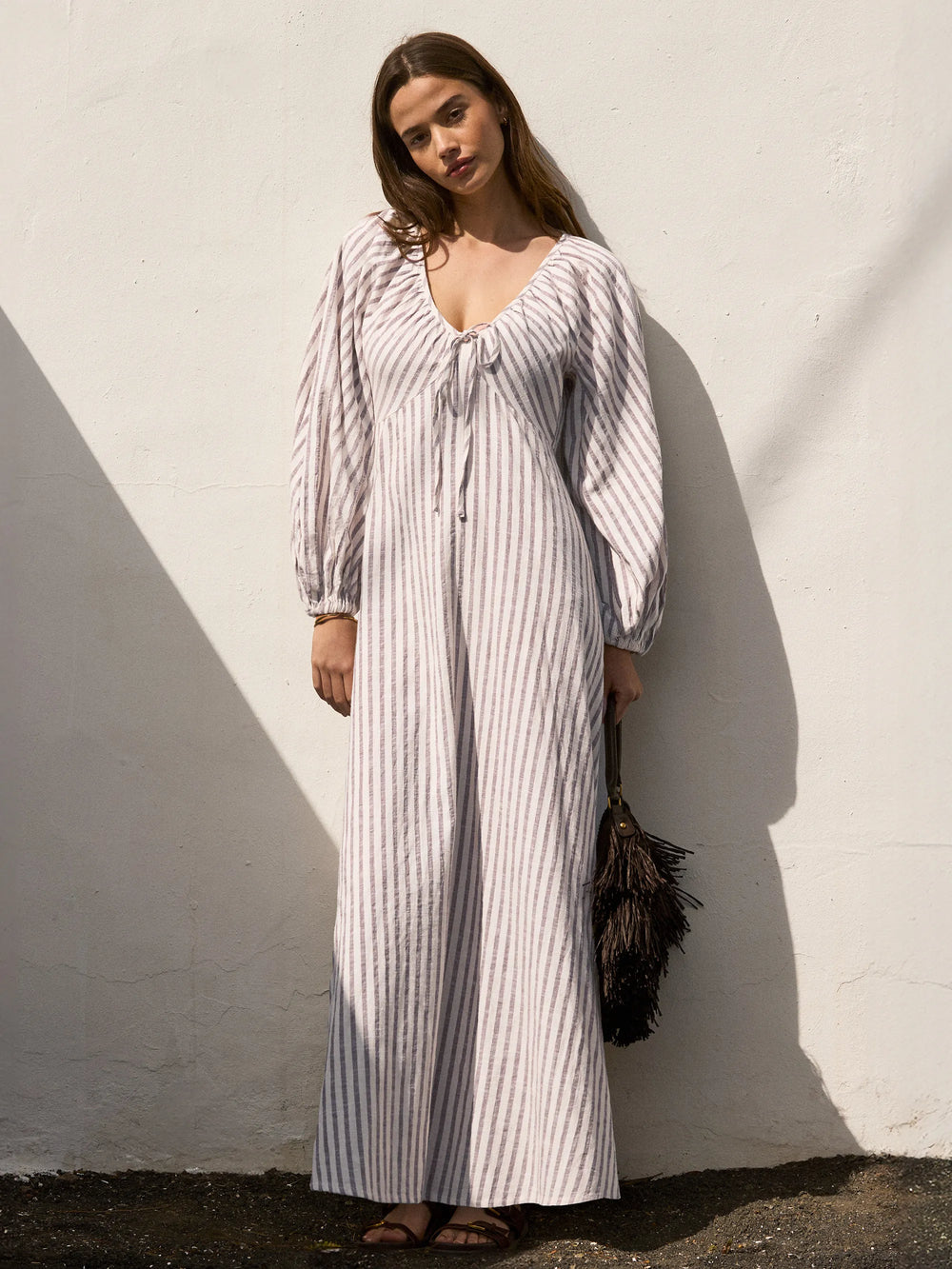 tie front cotton dress Ralph Lauren Women's Striped Tie-Front Dress - Refined Navy/white