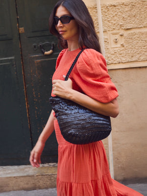 Coral Cheesecloth Shirred Top