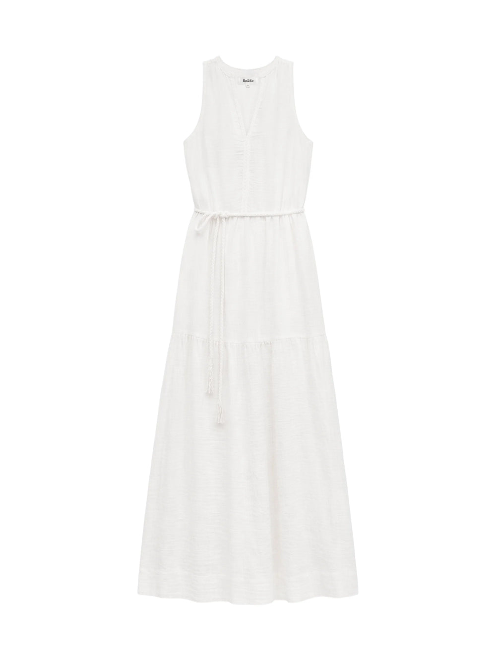 Petite Ivory Cheesecloth Rope Belt Dress Ro&Zo Petite Ivory Cheesecloth Rope Belt Dress Ro&Zo