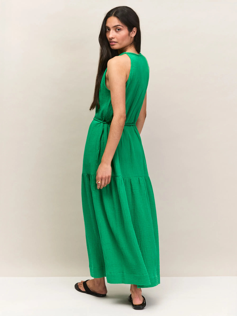 Green Cheesecloth Rope Belt Dress – Ro&Zo