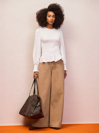 Camel Wide Leg Jeans