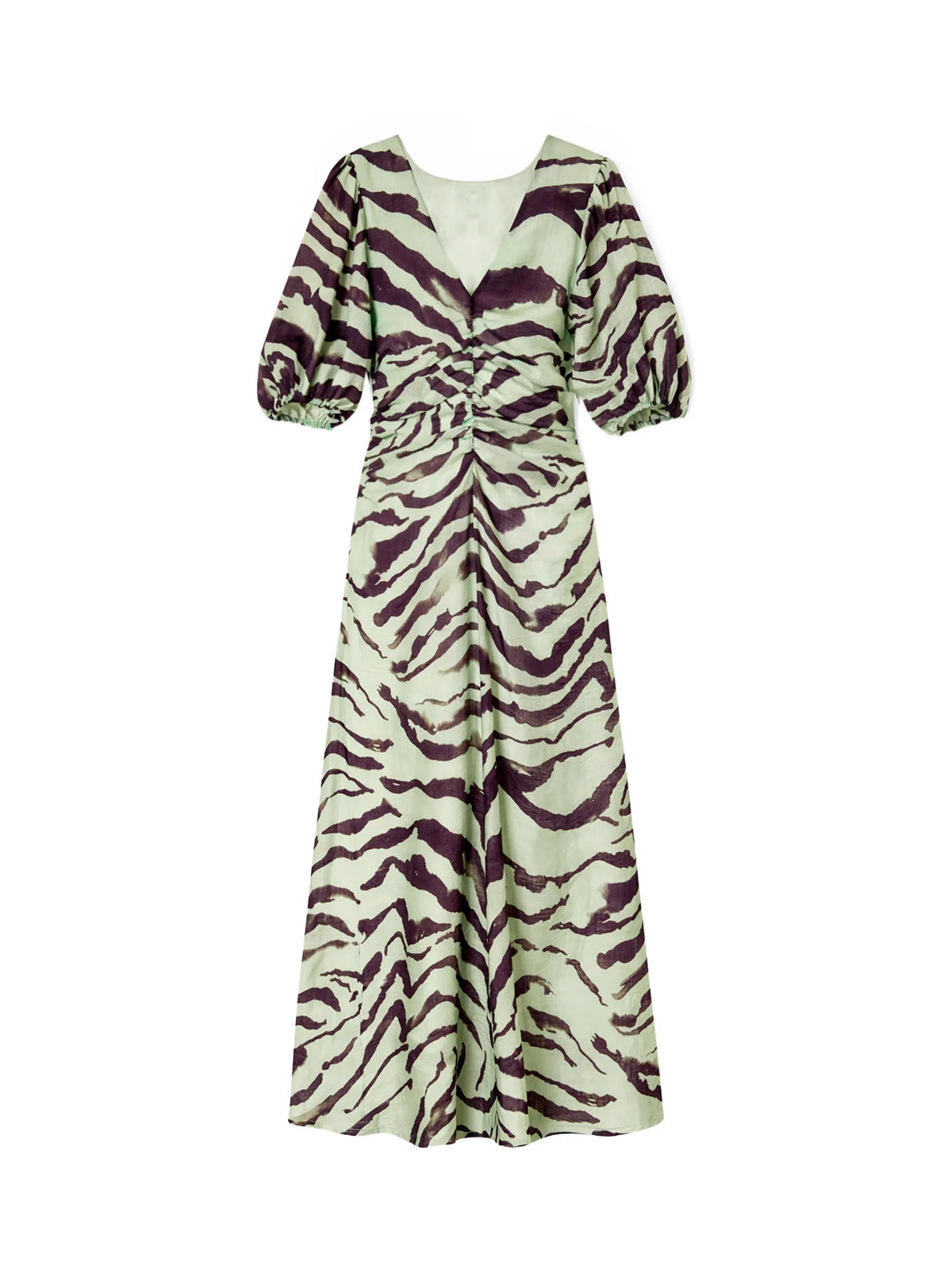 Zebra print dress on a white background