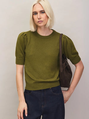 Olive cashmere wool knit jumper