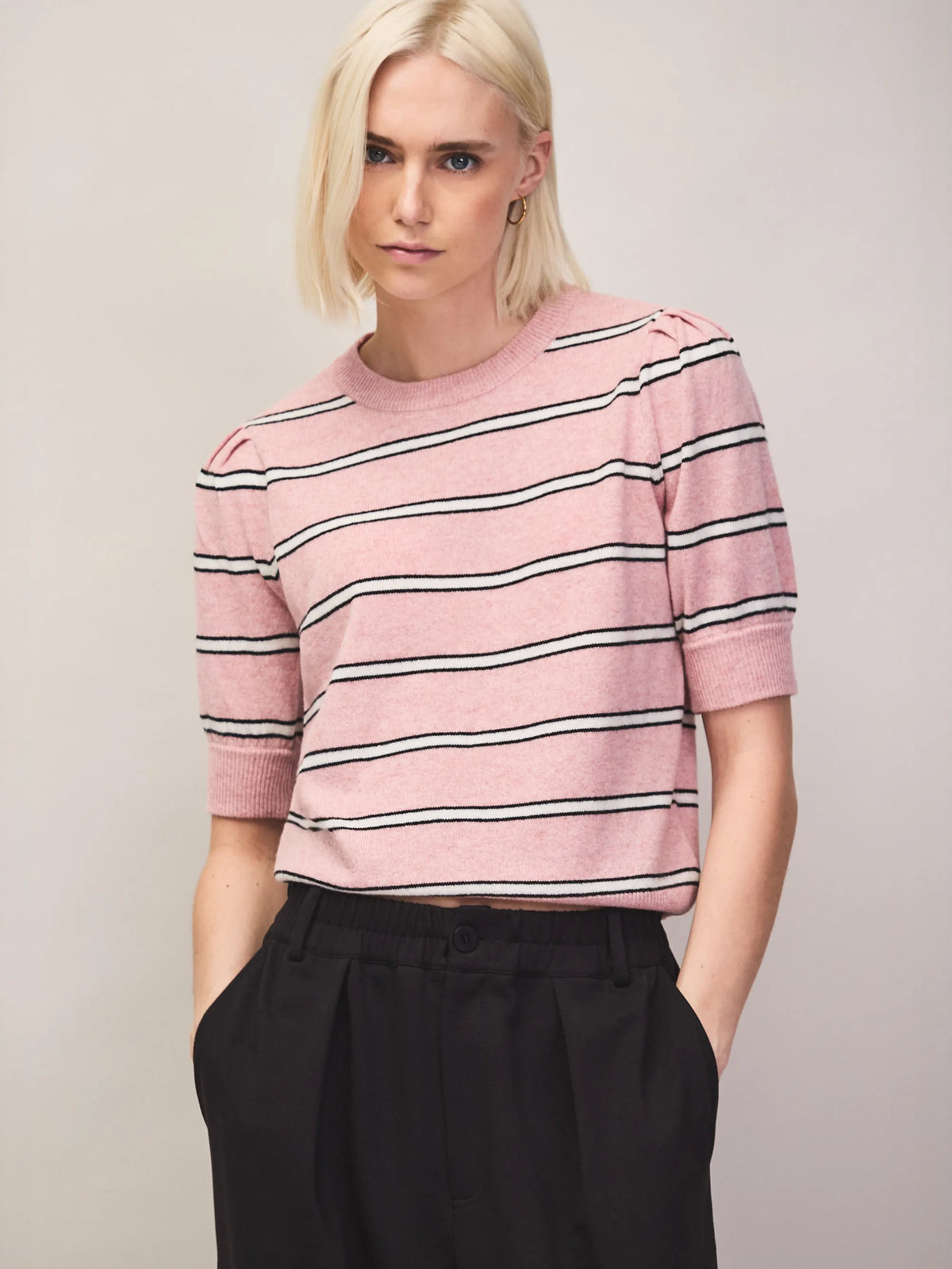 Pink stripe cashmere wool jumper