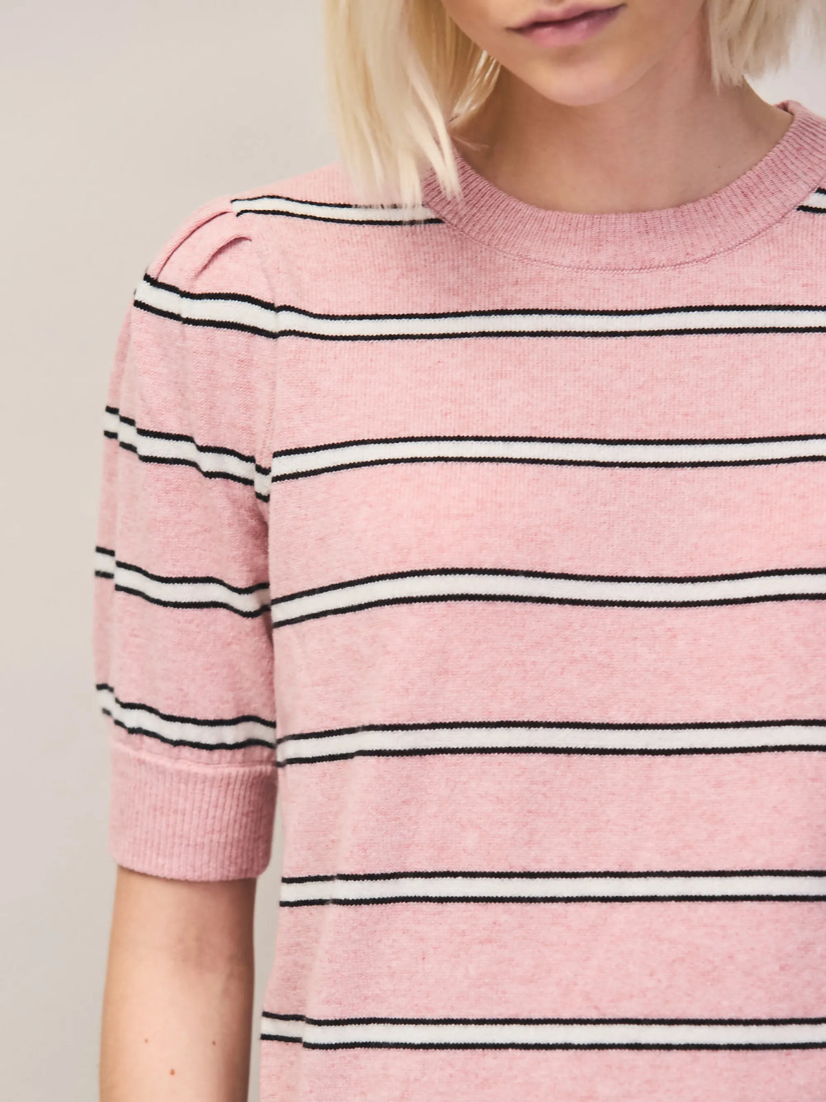 Pink stripe cashmere wool jumper