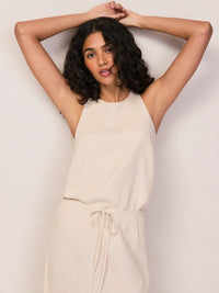 Natural Linen Blend Halter Top