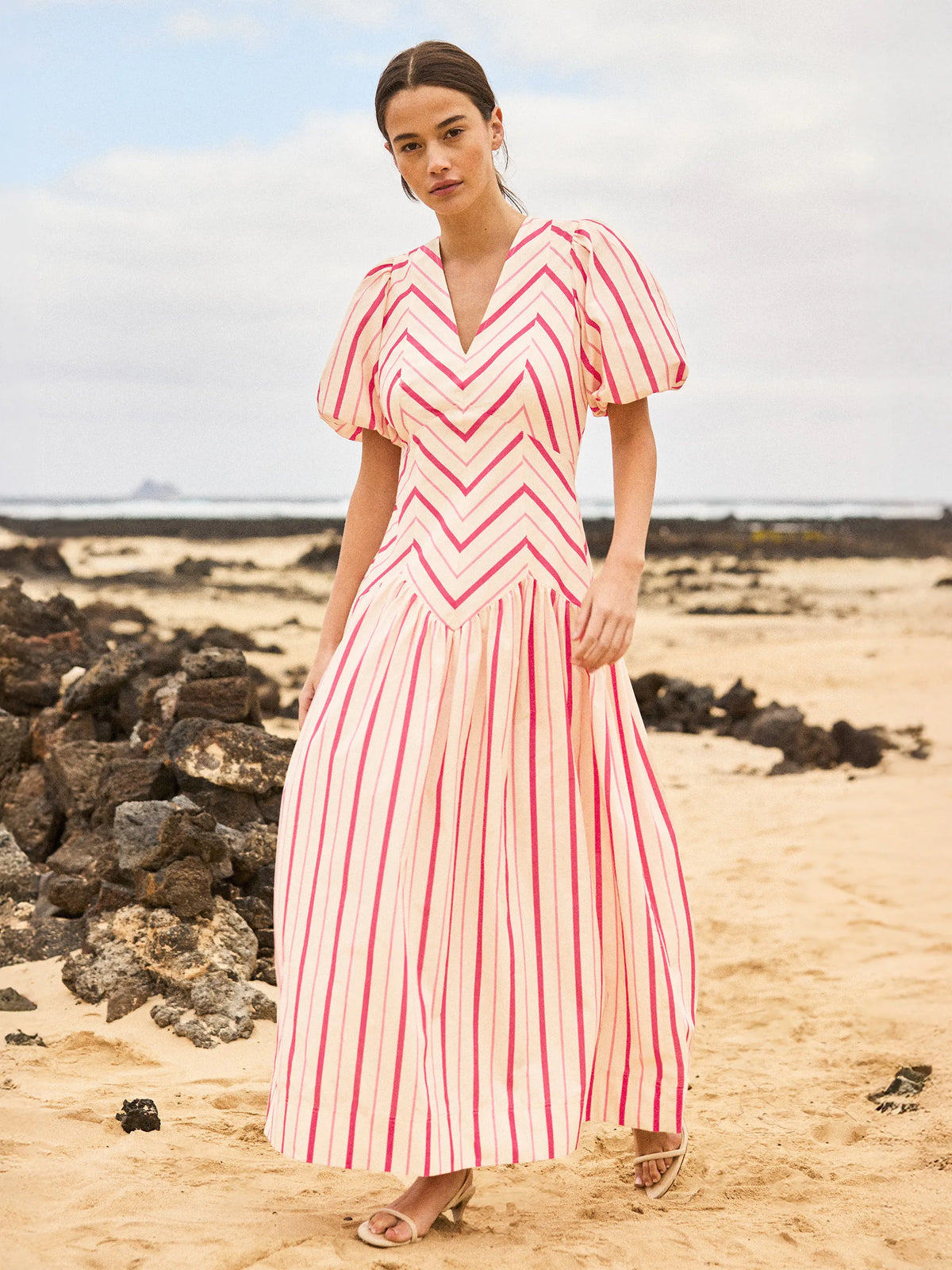 Willow Pink Cut About Stripe Dress Occasionwear