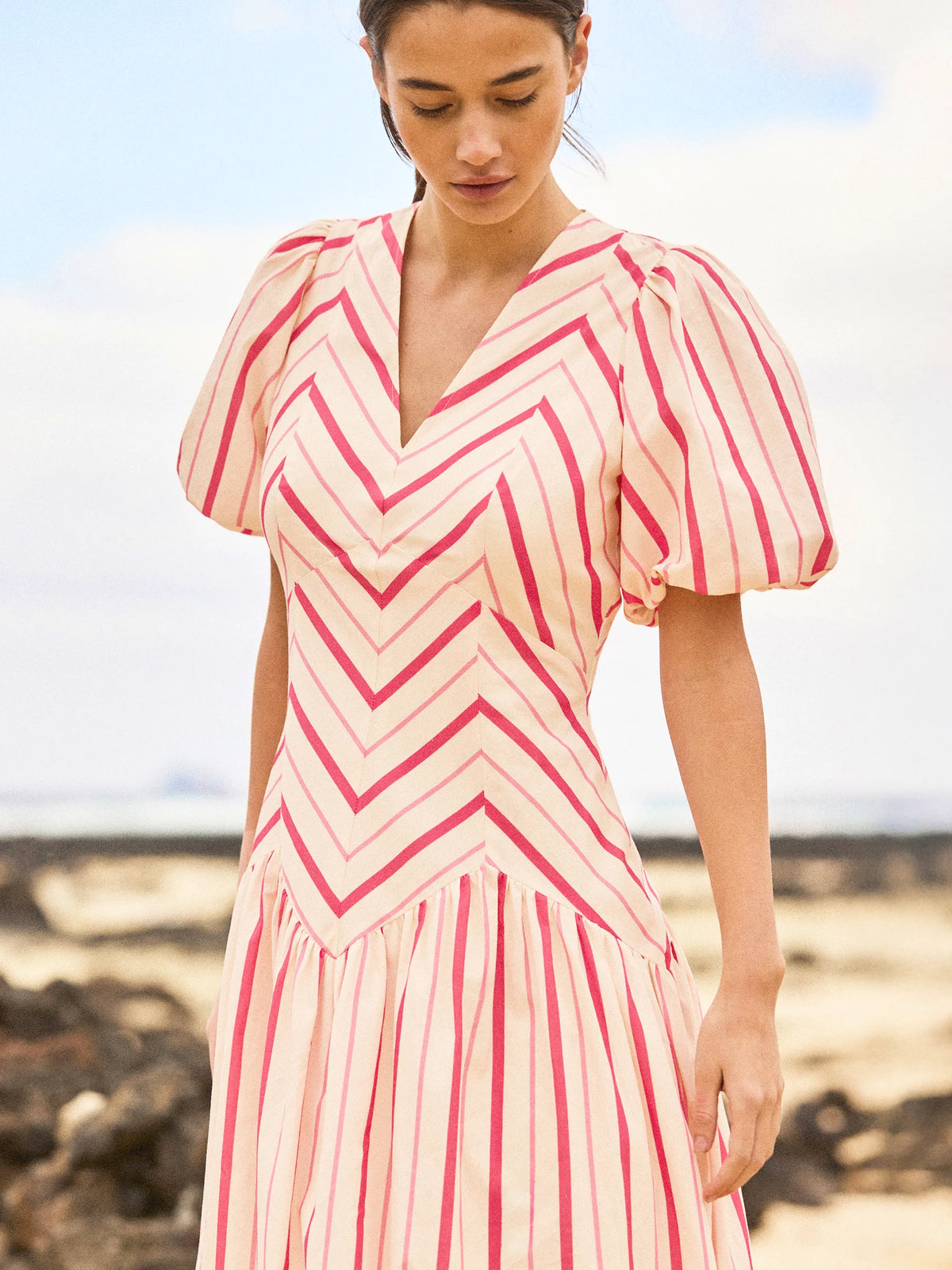 Willow Pink Cut About Stripe Dress Occasionwear