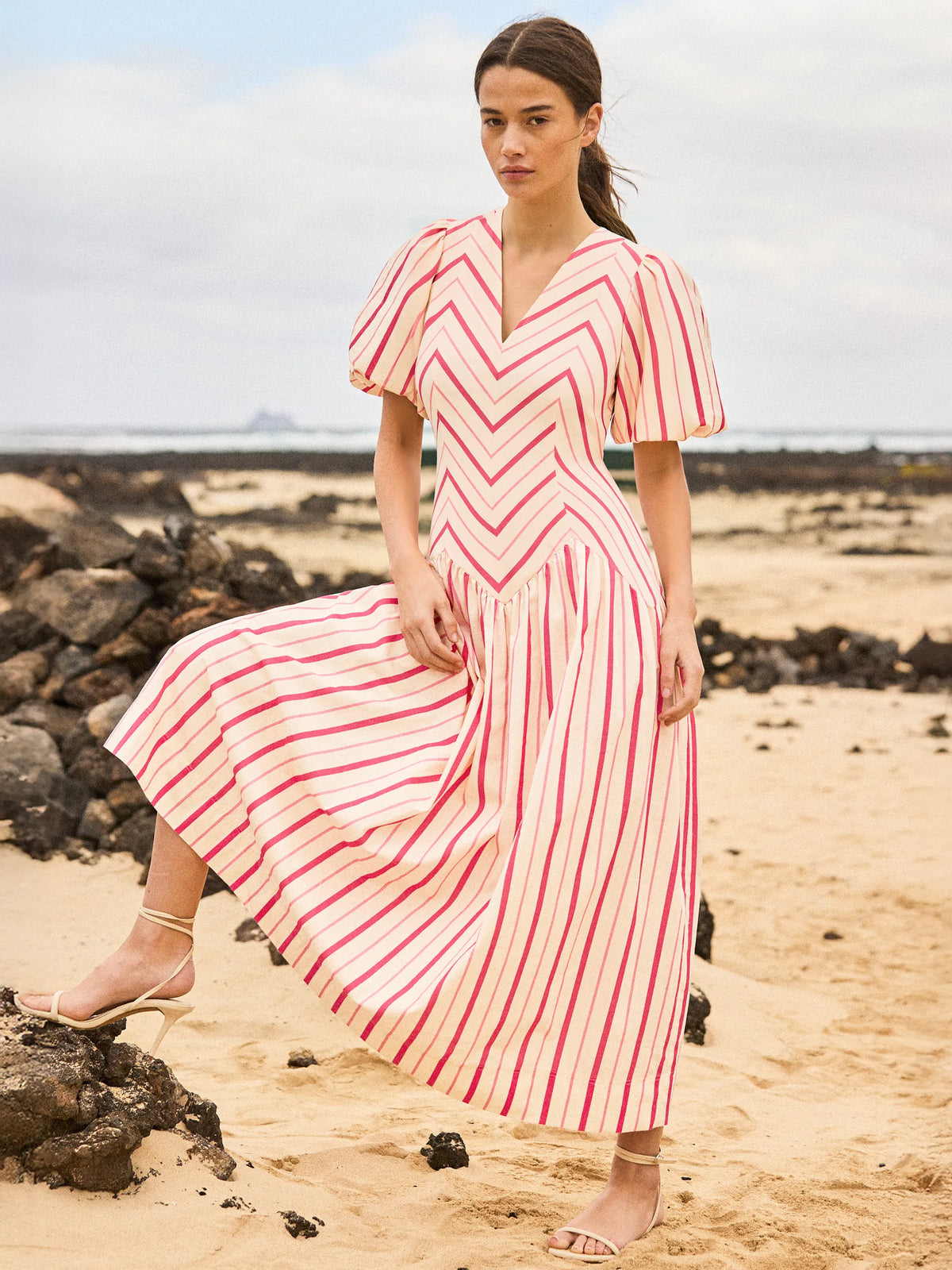 Willow Pink Cut About Stripe Dress Occasionwear