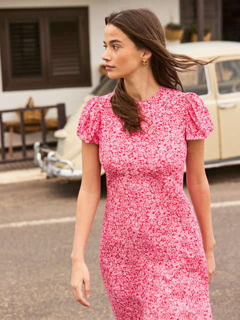olina dress in pink ditsy Astr Olina Dress in Pink