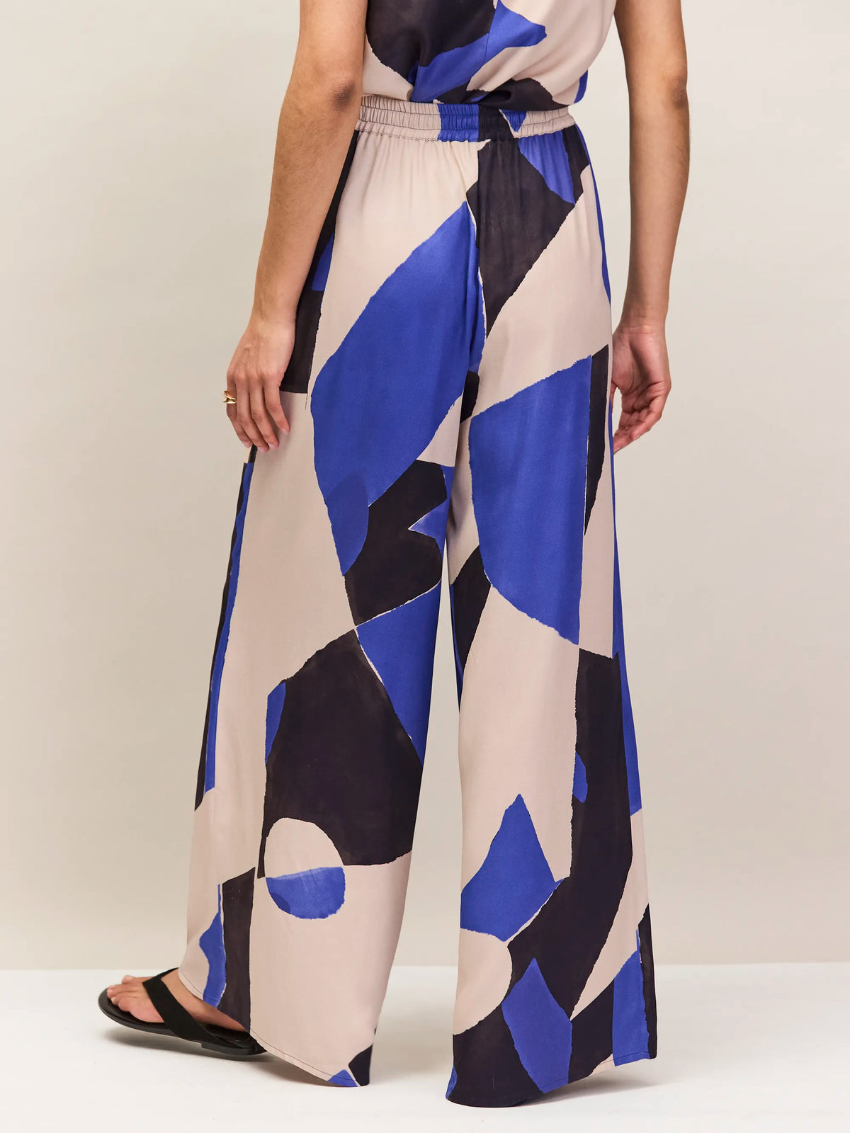 Blue Abstract Print Trousers