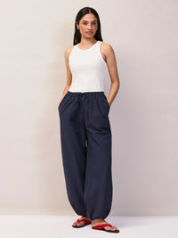 Navy Balloon Trousers