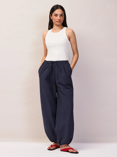 Navy Balloon Trousers – Ro&Zo