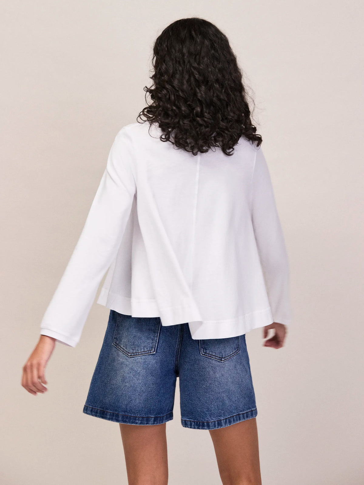 White Hi-Lo Hem T-Shirt