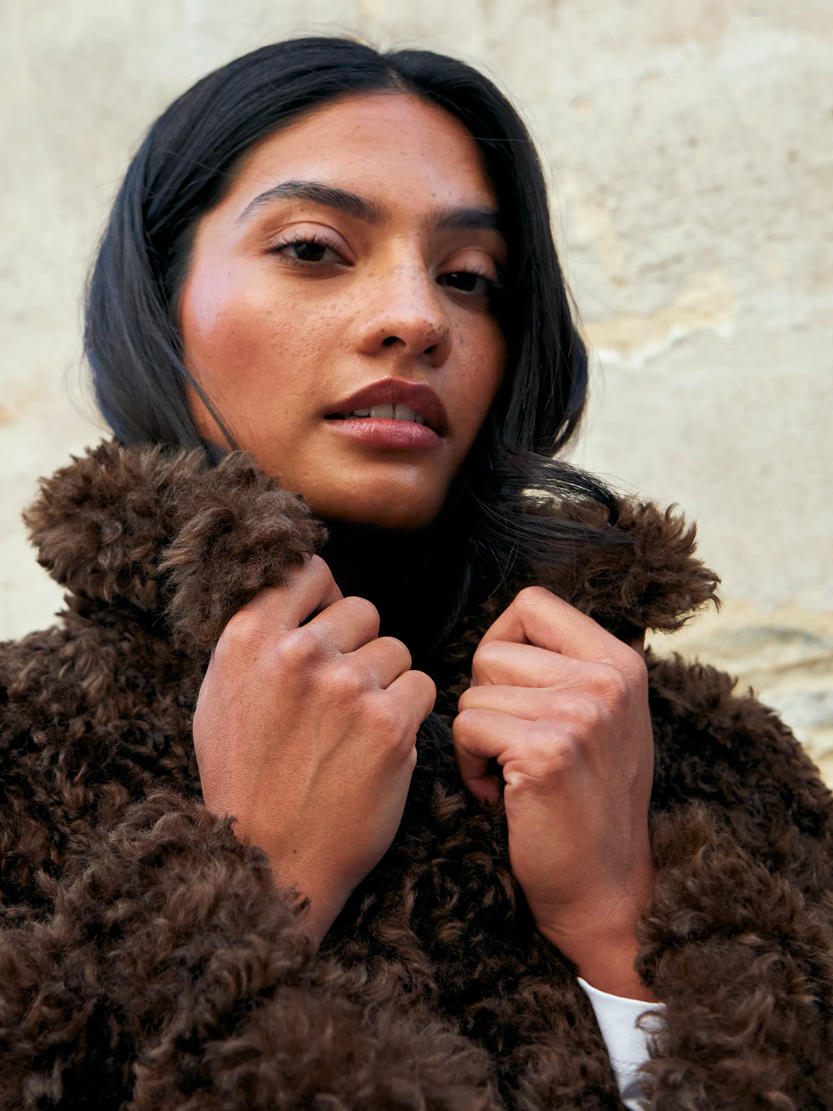 Chocolate Faux Fur Longline Coat