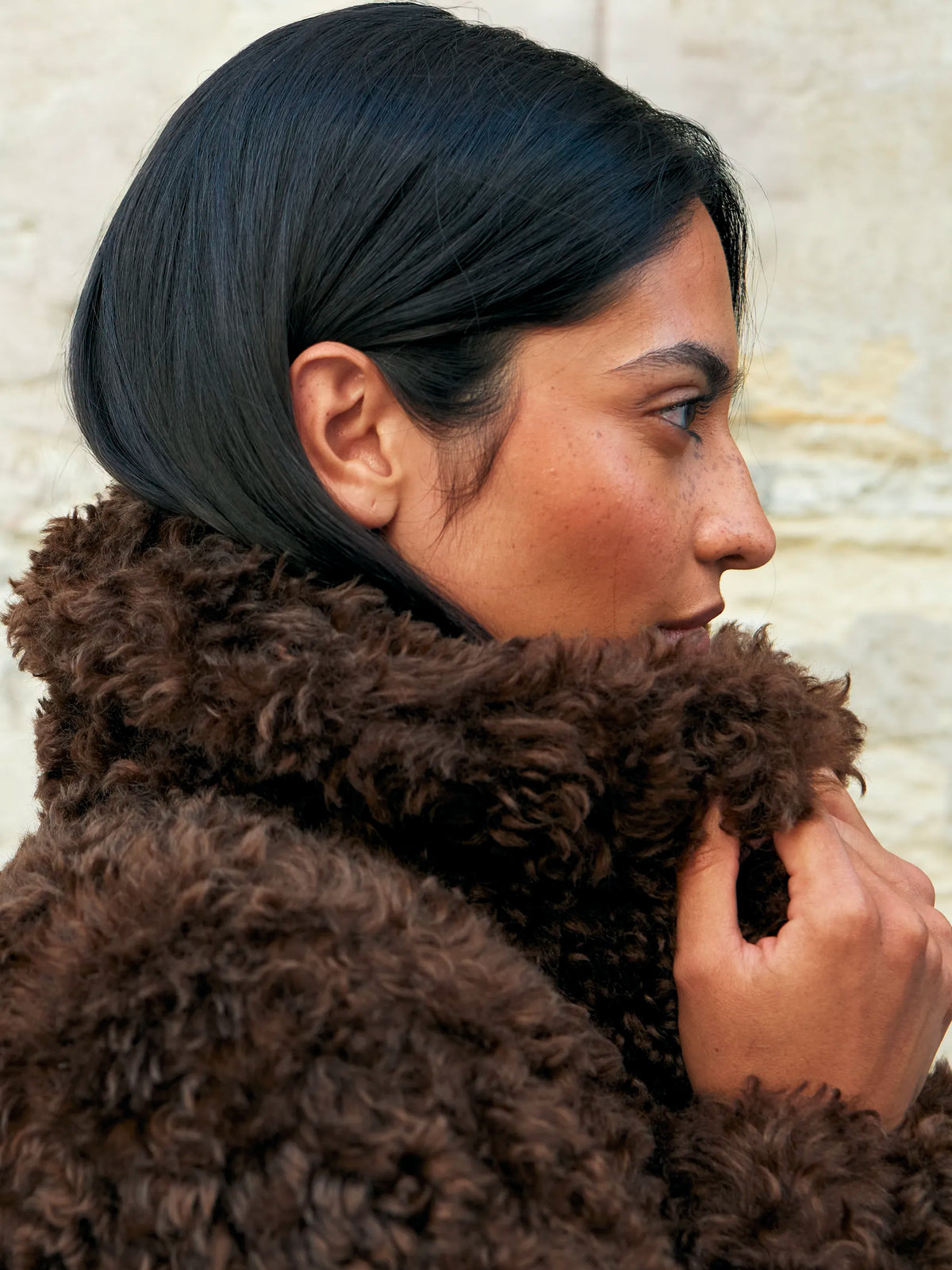 Chocolate Faux Fur Longline Coat