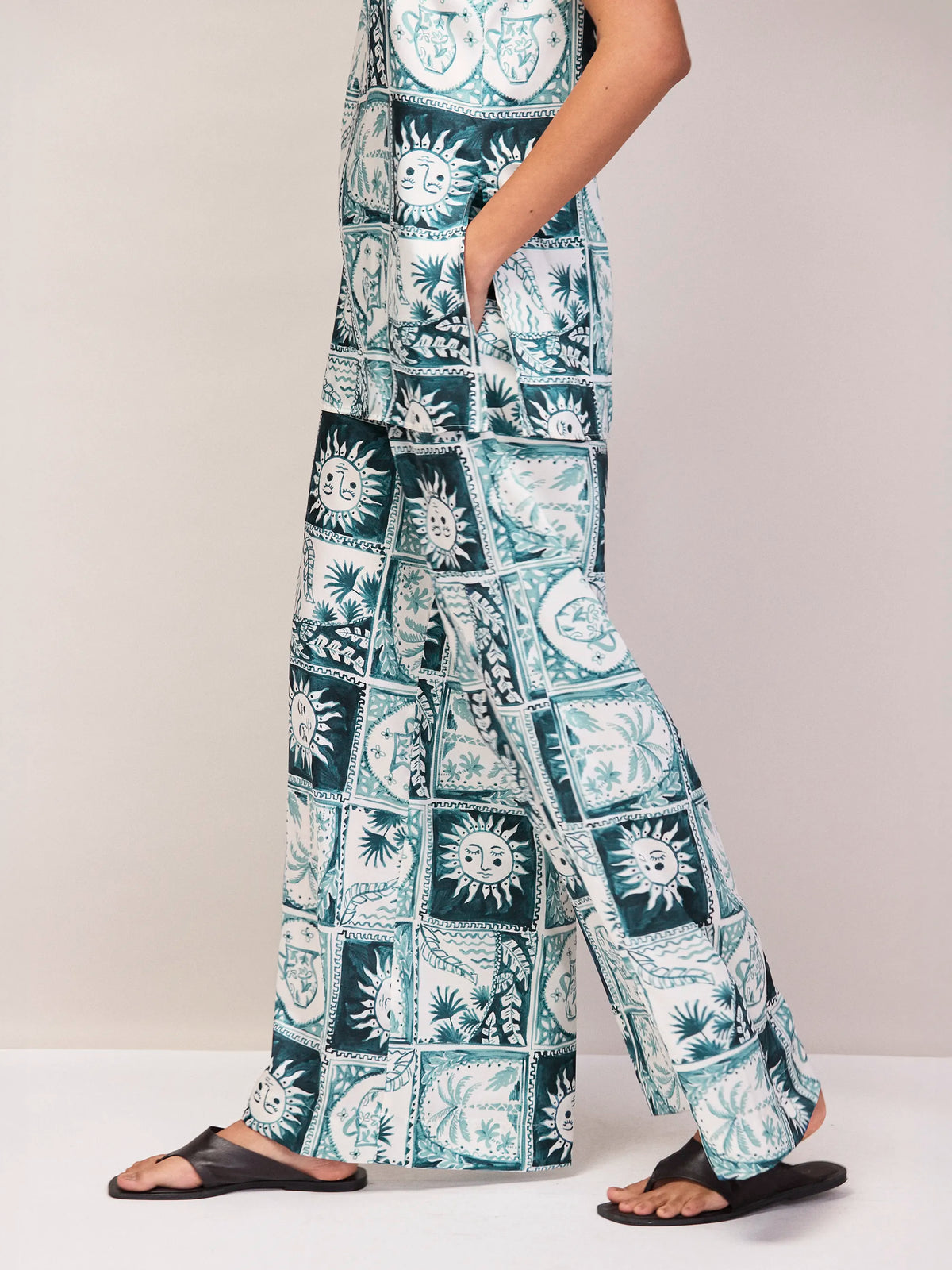 Blue Zodiac Print Trousers Co-Ord Available