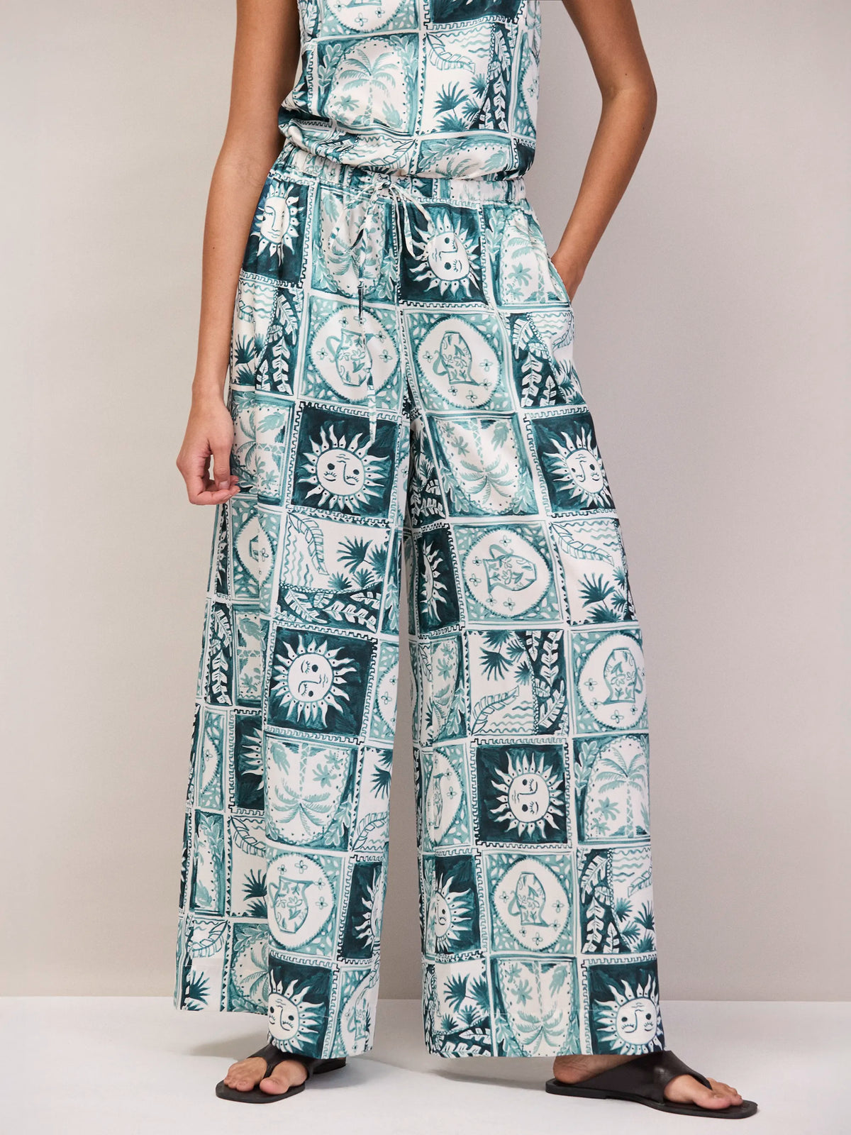 Blue Zodiac Print Trousers Co-Ord Available