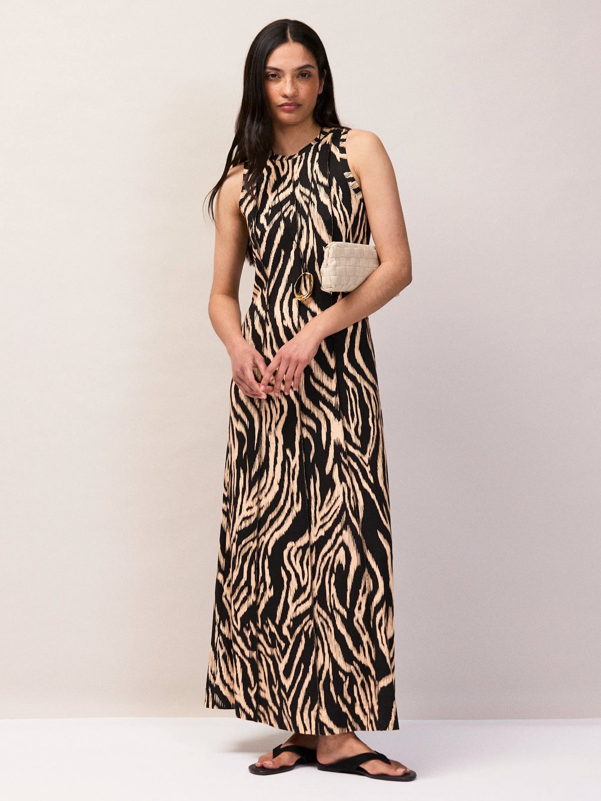 Zebra Print Seam Detail Jersey Dress Resort Summer