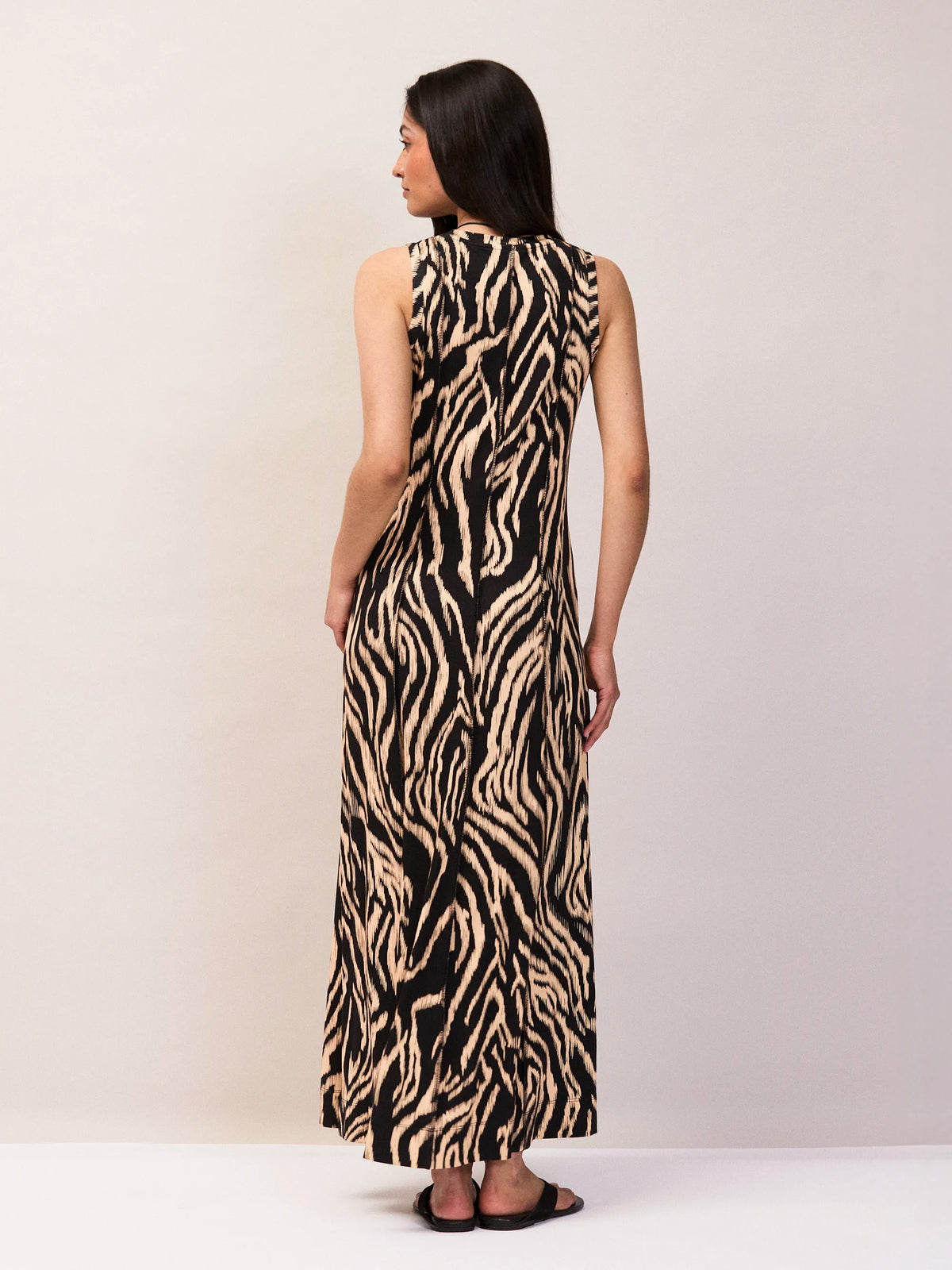 Zebra Print Seam Detail Jersey Dress Resort Summer