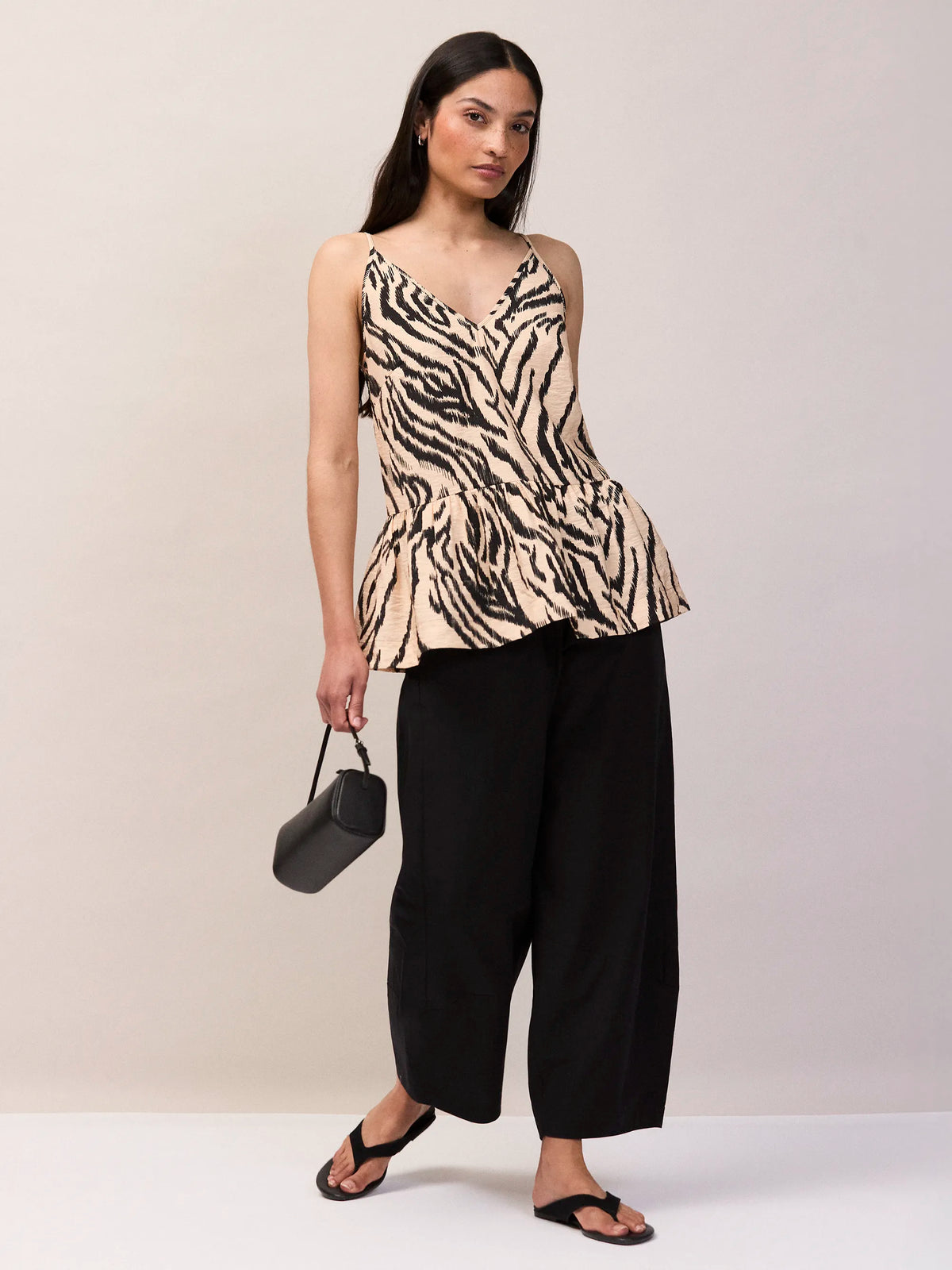 Zebra Print Peplum Cami