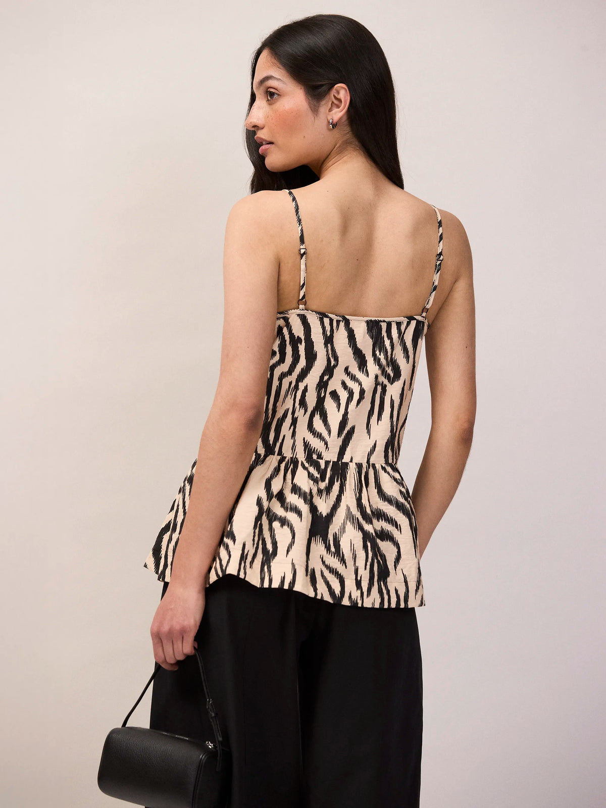 Zebra Print Peplum Cami