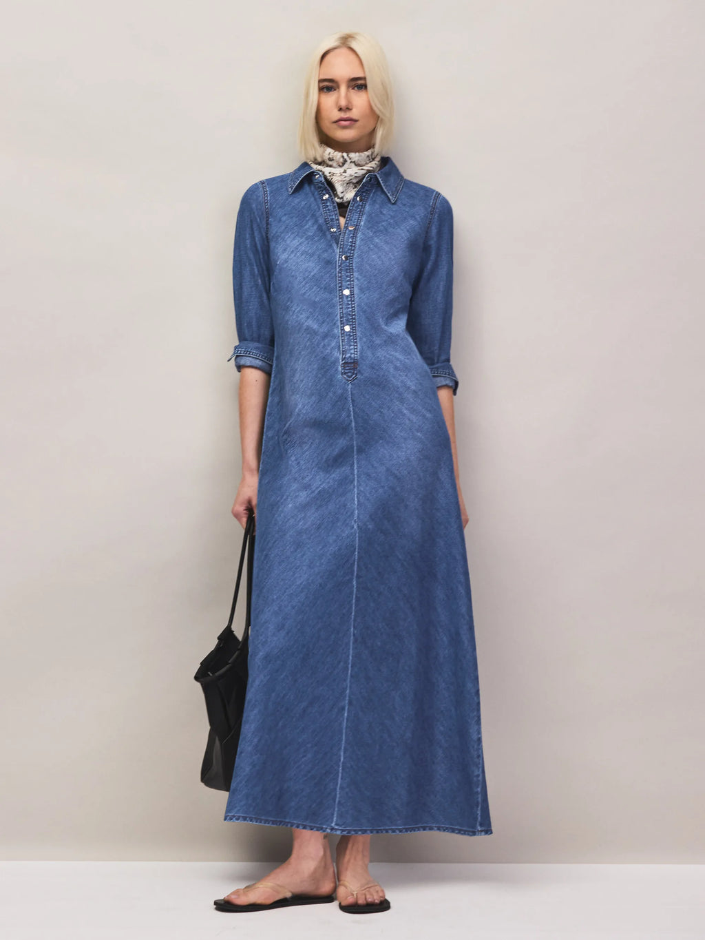Petite Denim Bias Cut Shirt Dress