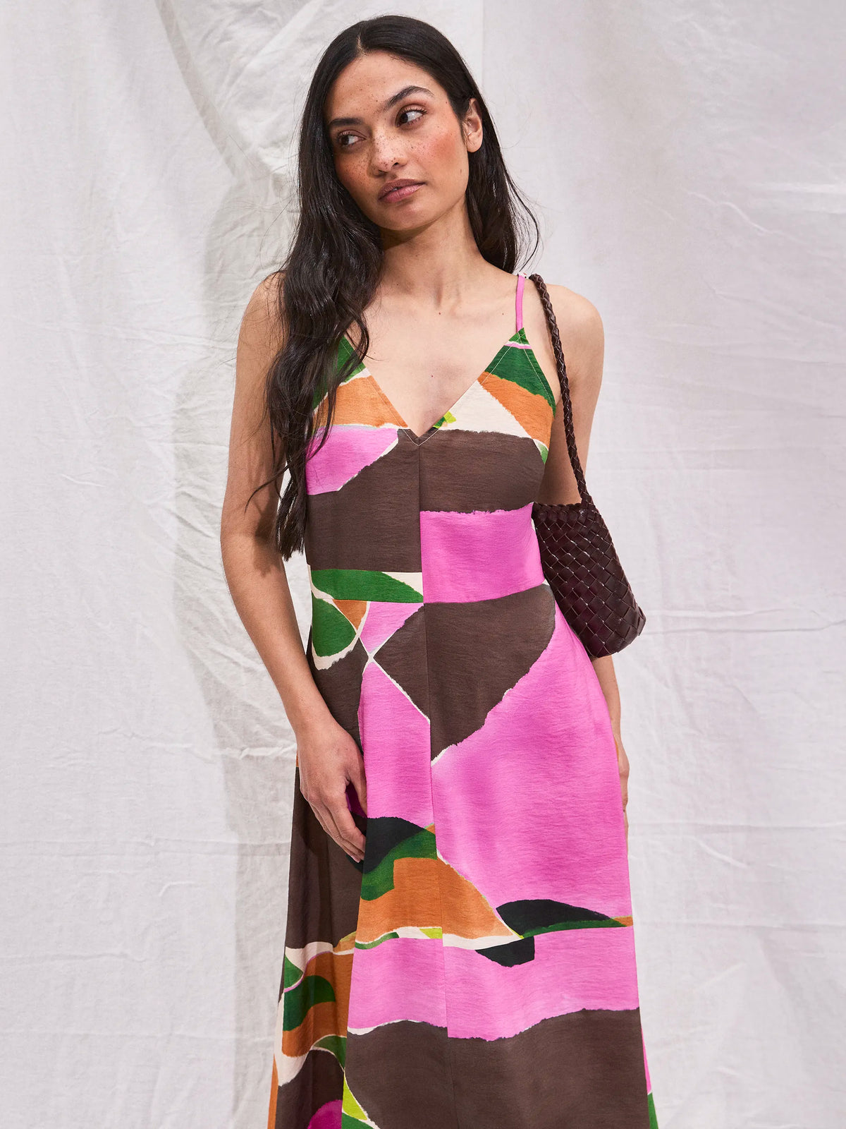 Abstract Geo-Print Maxi Dress