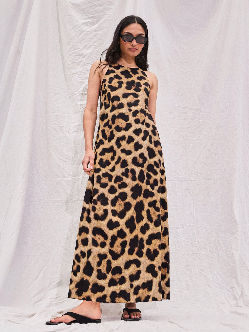 Petite Leopard Print Racer Dress