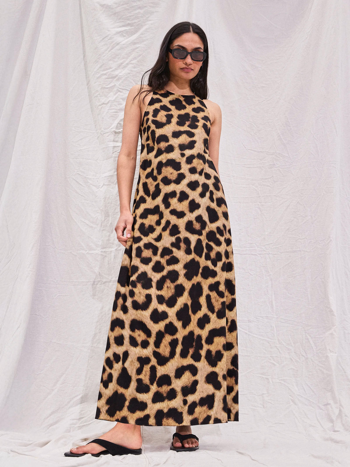 Petite Leopard Print Racer Dress