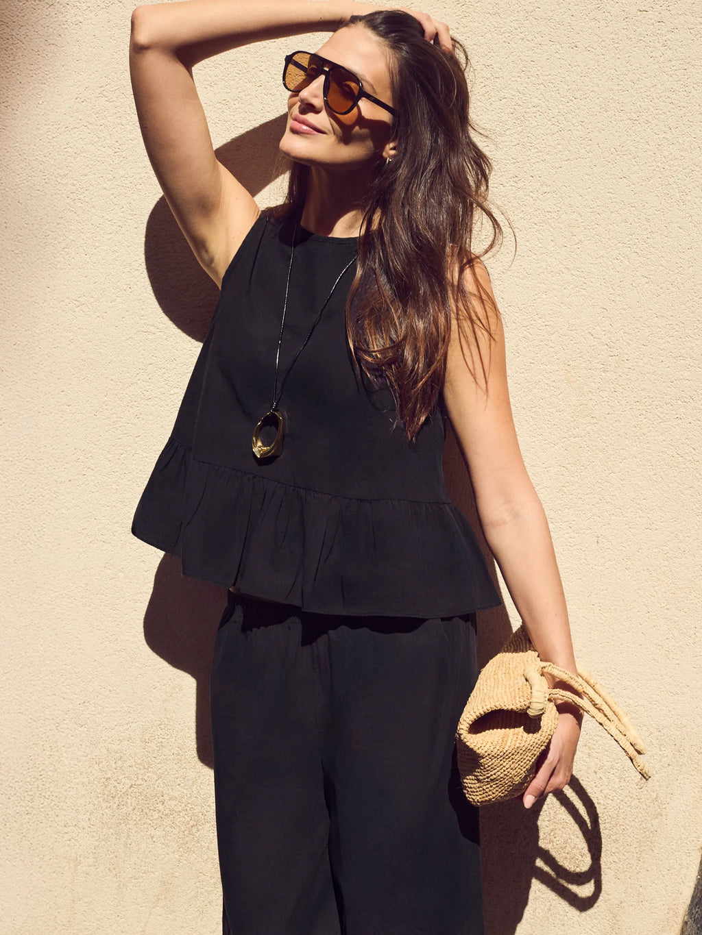 Cotton Peplum Top