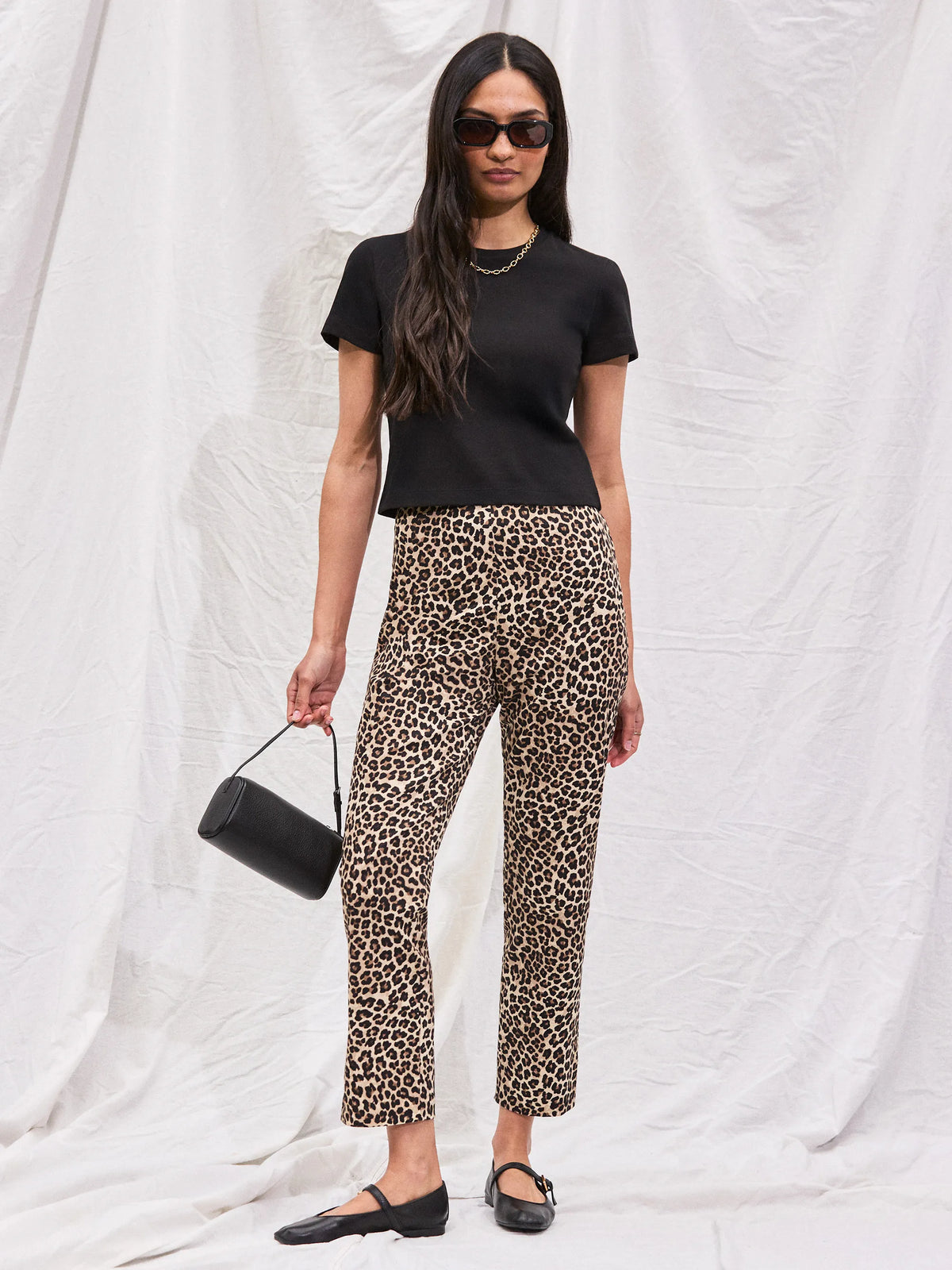 Leopard-Print 7/8 Capri Pants